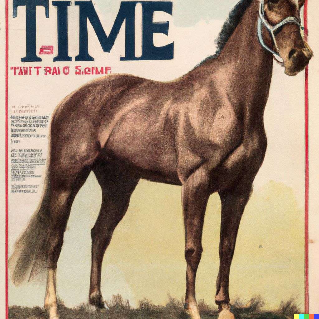a horse, front cover of Time magazine, 1920